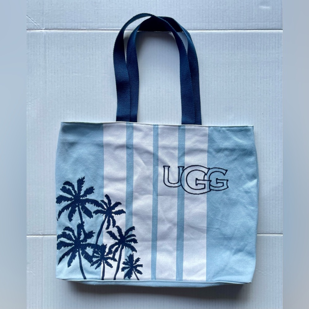 UGG Canvas Tote Bag. Palm Trees & Strips. Shoulder & Hand bag.